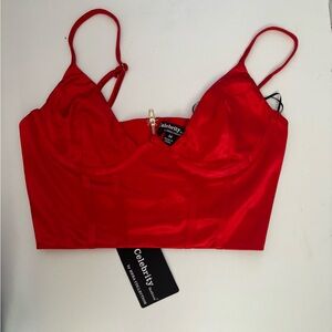 Red Satin Bralette